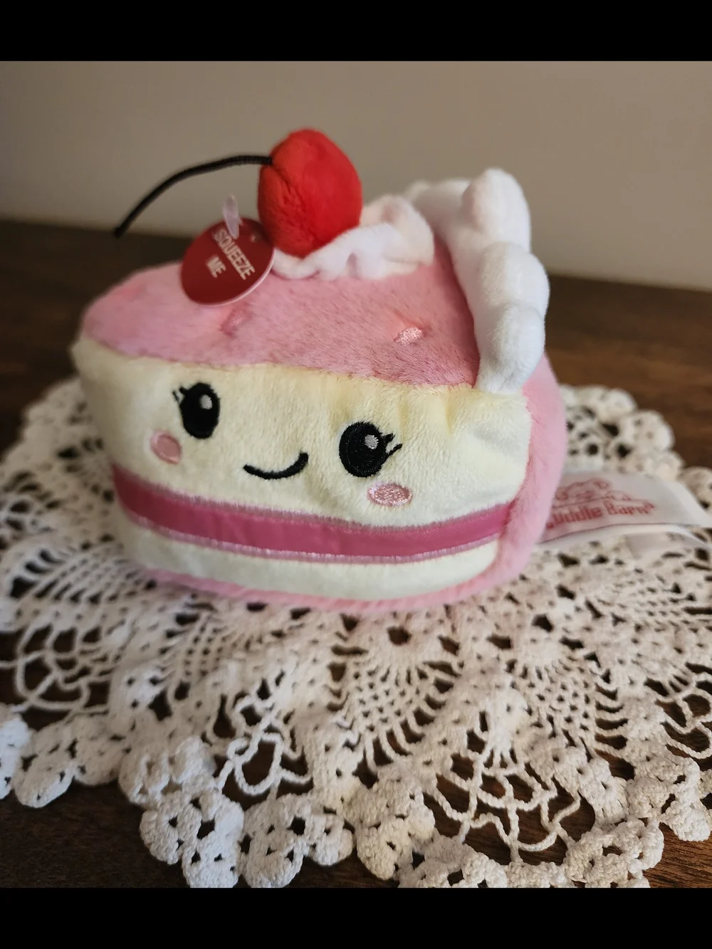 Cute Pink Plush Cake Slice Stuffed Toy - Plush Cuddle Barn 